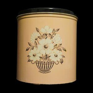 Decoware Vintage Canister Pink Beige Flower